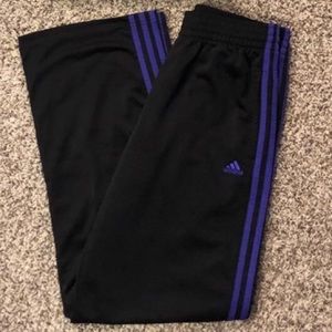 Adidas Track Pants- Black/Purple